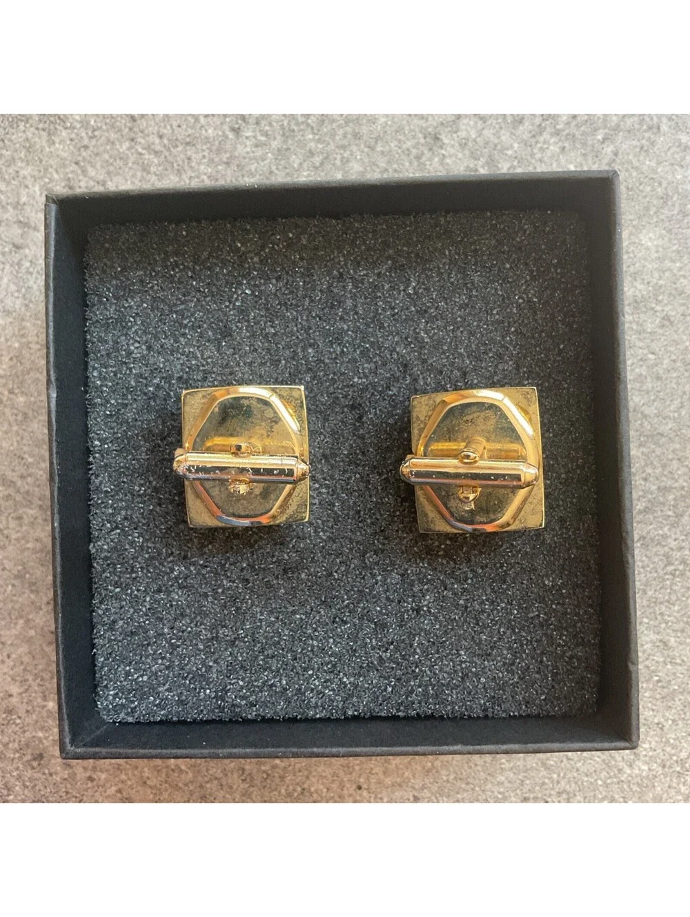 Cool Vintage Cufflink Watches 19mm X 22mm Gold Tone With MOP Dial S2